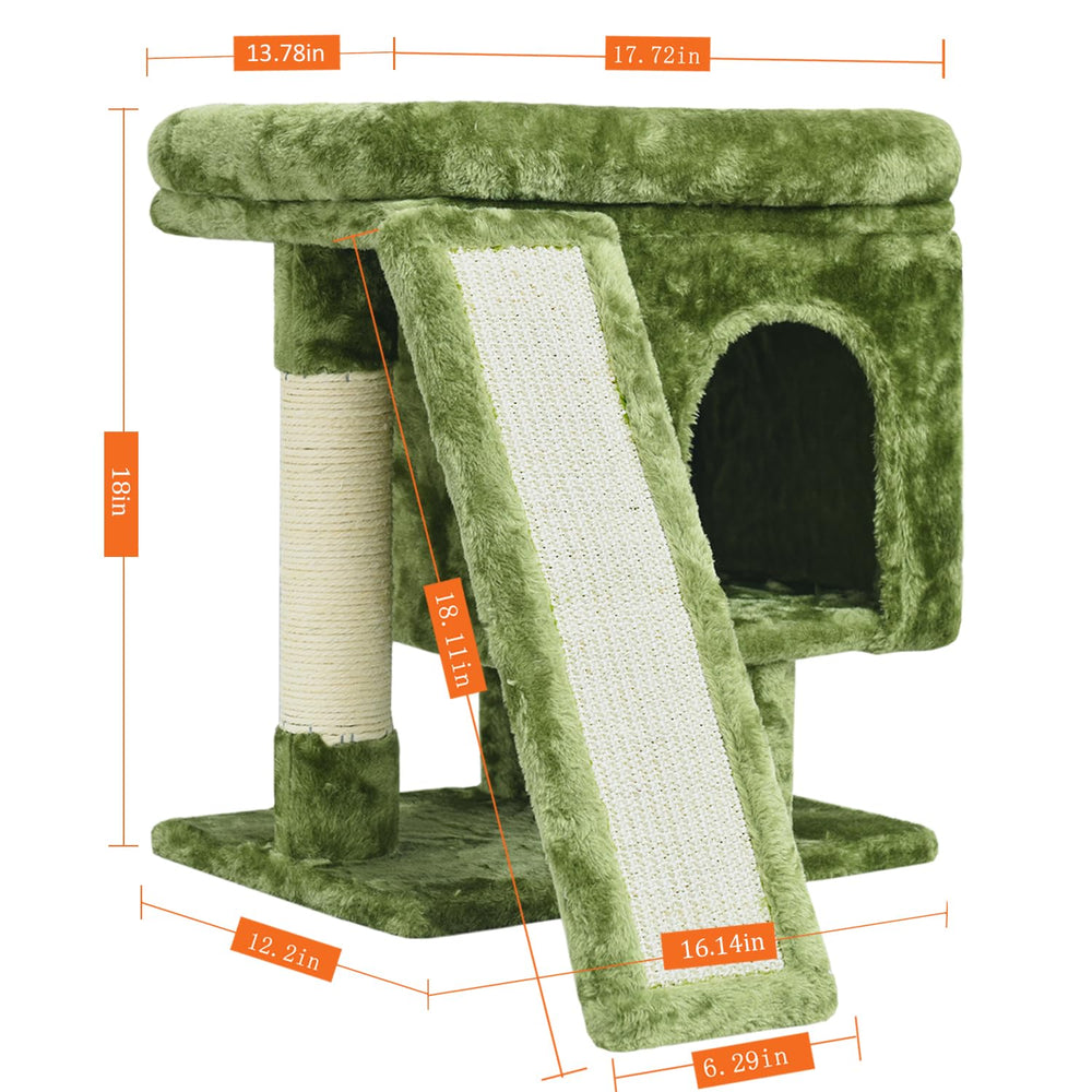SYANDLVY small cat tower sisal post provides a durable scratching outlet.