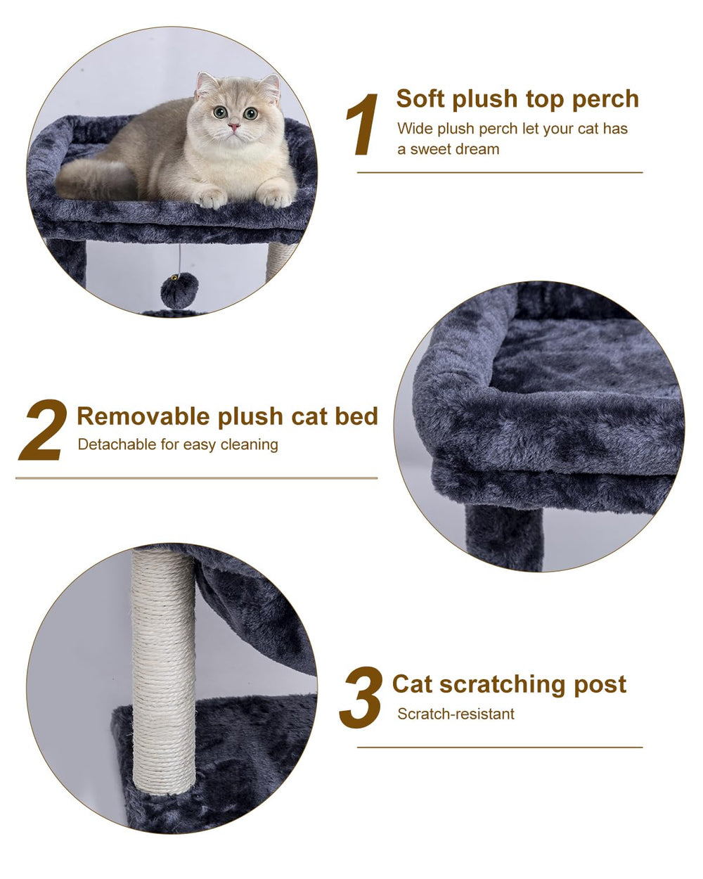 SYANDLVY Small Cat Tree easy assembly with clear instructions.