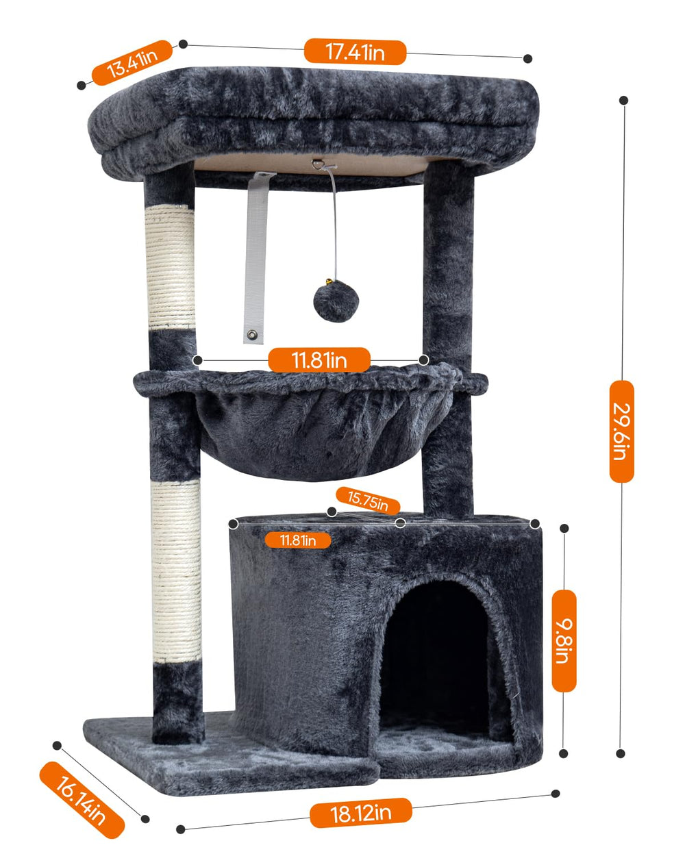 SYANDLVY cat tree indoor scratching post protects furniture from claws