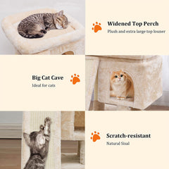 SYANDLVY small cat tree scratching board supports stretching and active play.