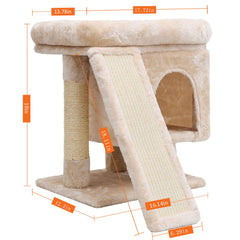 SYANDLVY small cat tree scratching post protects furniture while satisfying scratching instincts.