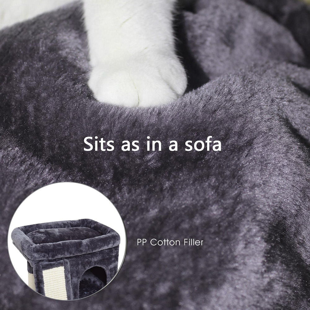 SYANDLVY compact size fits small rooms yet supports active indoor cats.