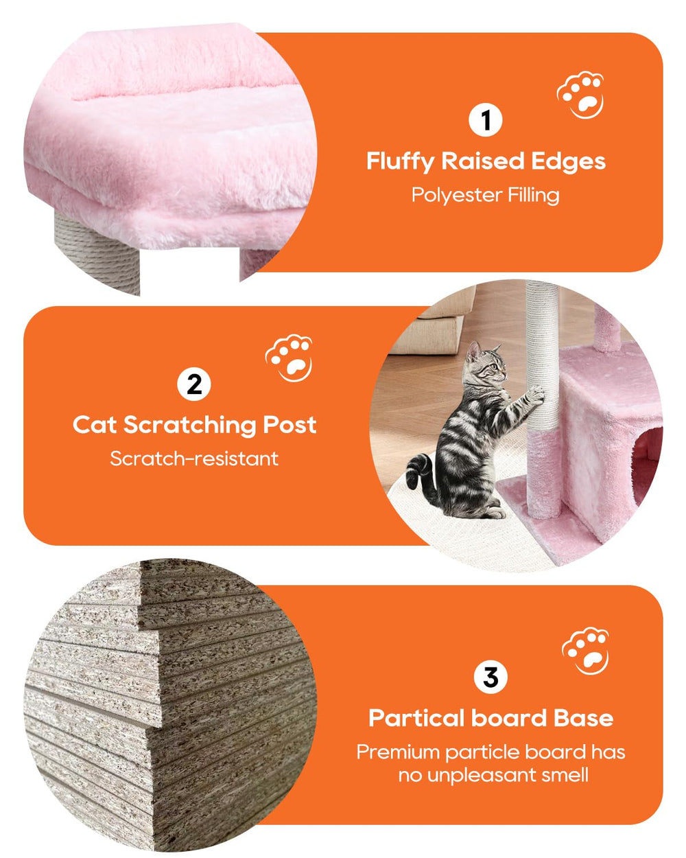 SYANDLVY sturdy base keeps the cat tree steady during jumps