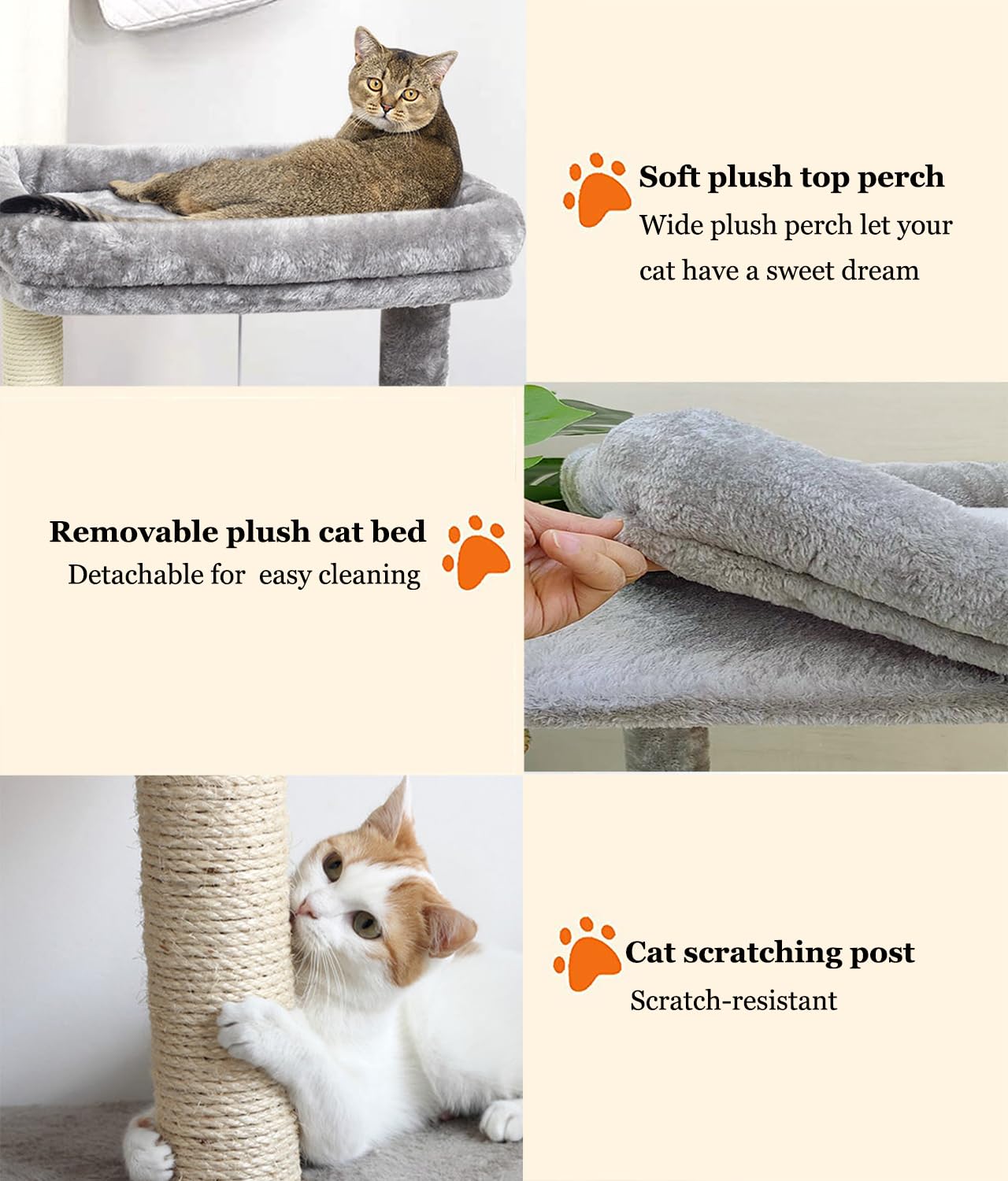 SYANDLVY small cat tree compact dimensions 1615x1615x26 inches fit for apartments