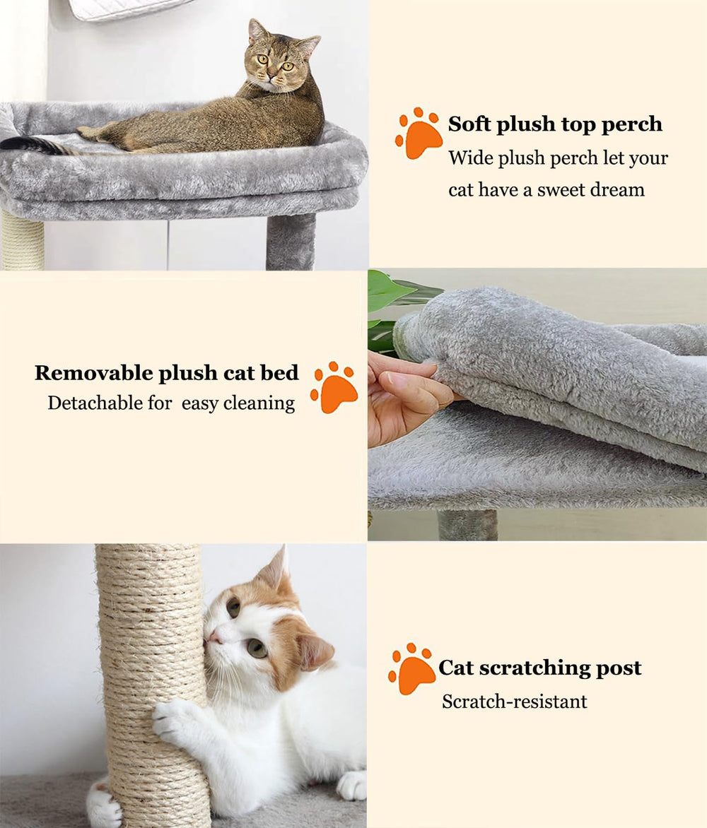 SYANDLVY small cat tree compact dimensions 1615x1615x26 inches fit for apartments