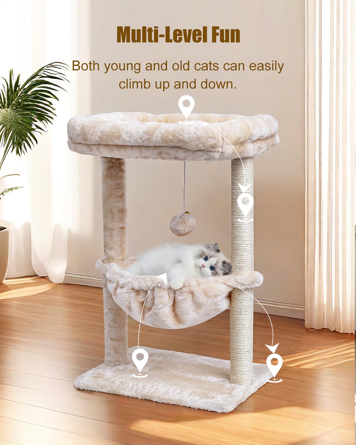 SYANDLVY beige basket offers a comfy sleeping spot for kittens
