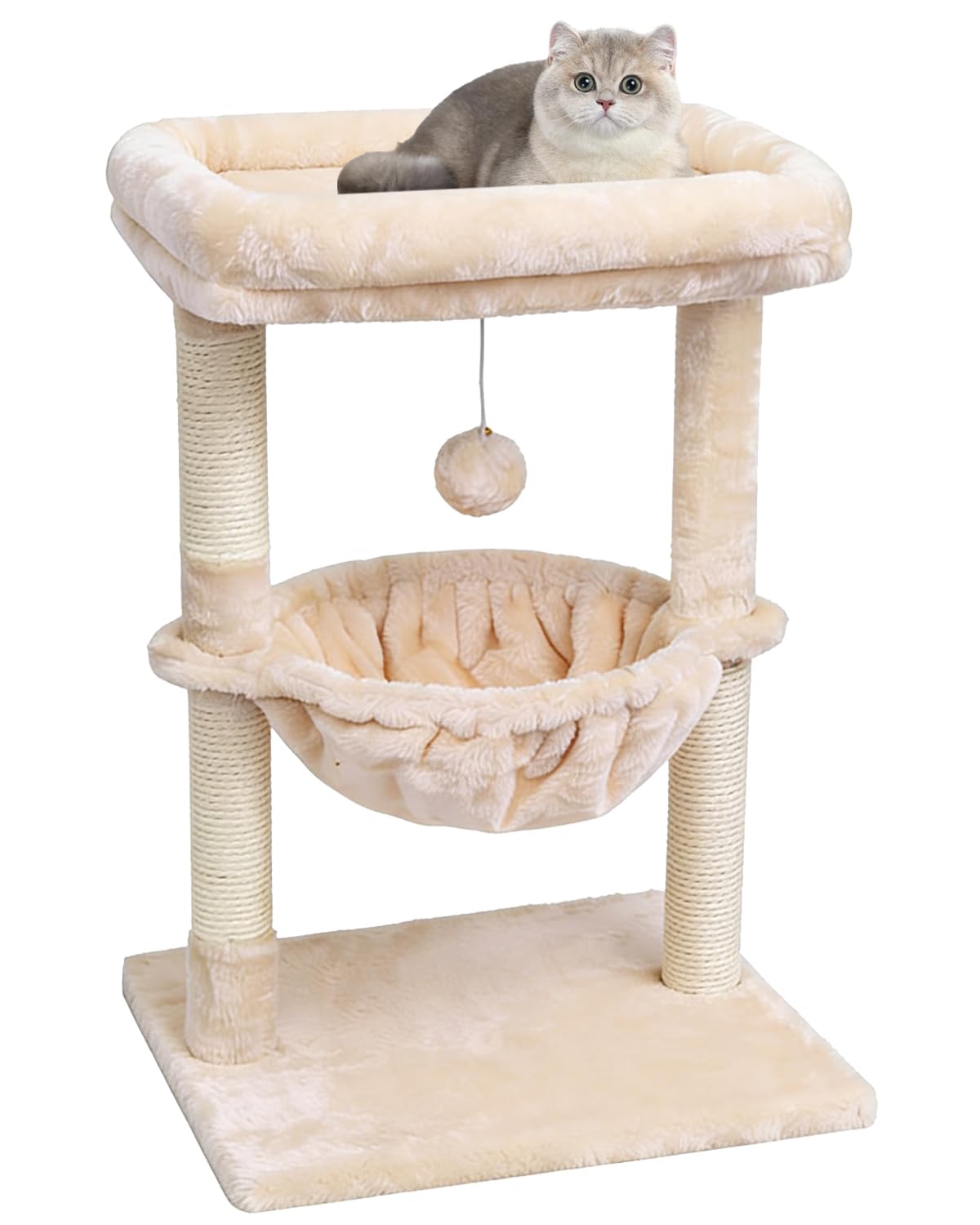 SYANDLVY cat tree beige perch provides a cozy climb for indoor cats