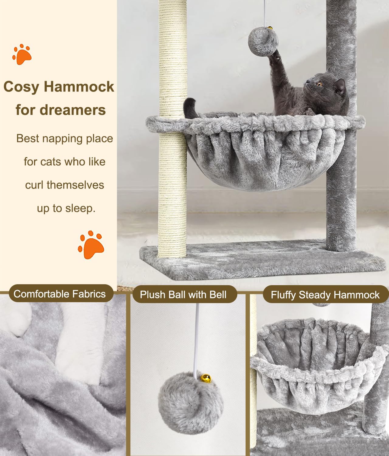 SYANDLVY small cat tree removable cushions for easy cleaning