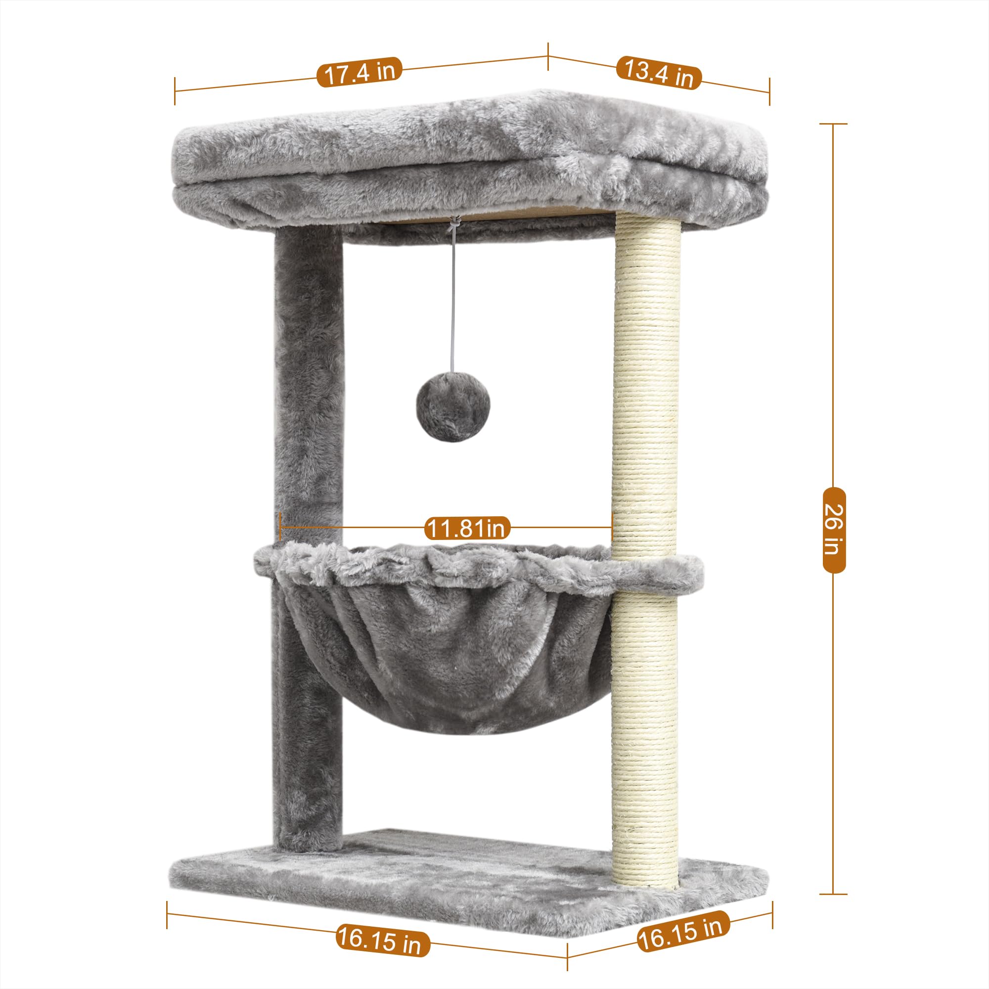 SYANDLVY small cat tree natural sisal posts satisfying scratching instincts