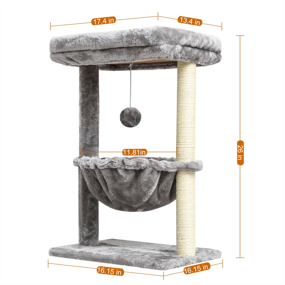 SYANDLVY small cat tree natural sisal posts satisfying scratching instincts