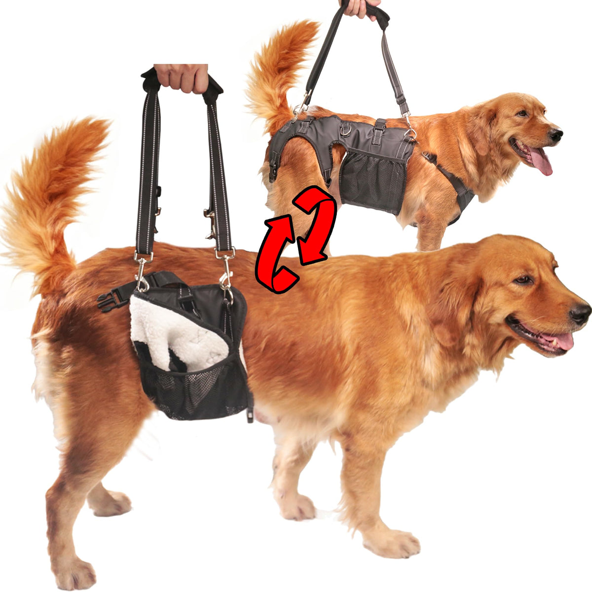 SyFatWeen dual-use dog lift sling supporting rear legs for safer mobility