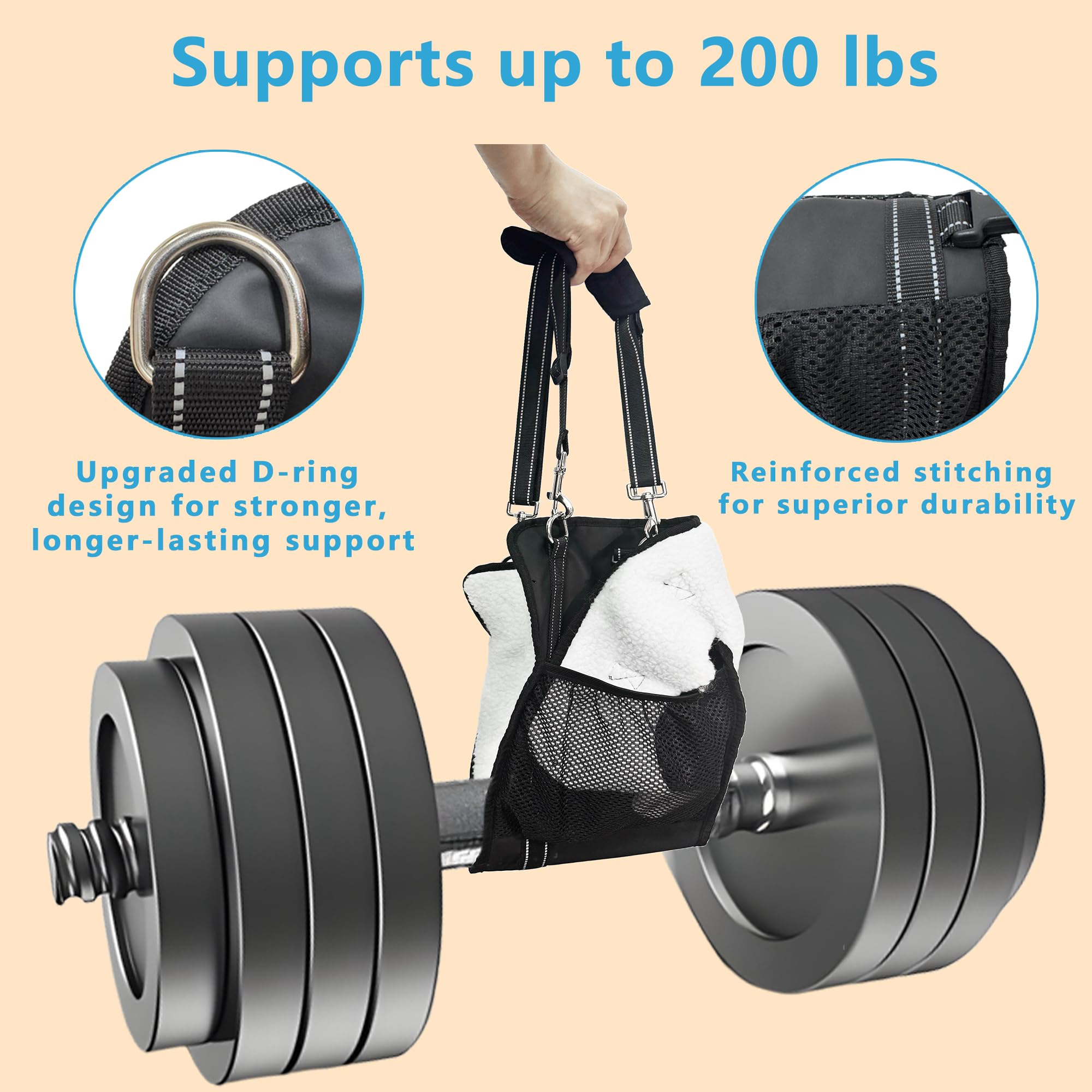 Non-slip padded handle gives better grip during stairs and car transfers