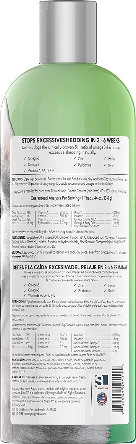 Shed-X packaging box and ingredients list