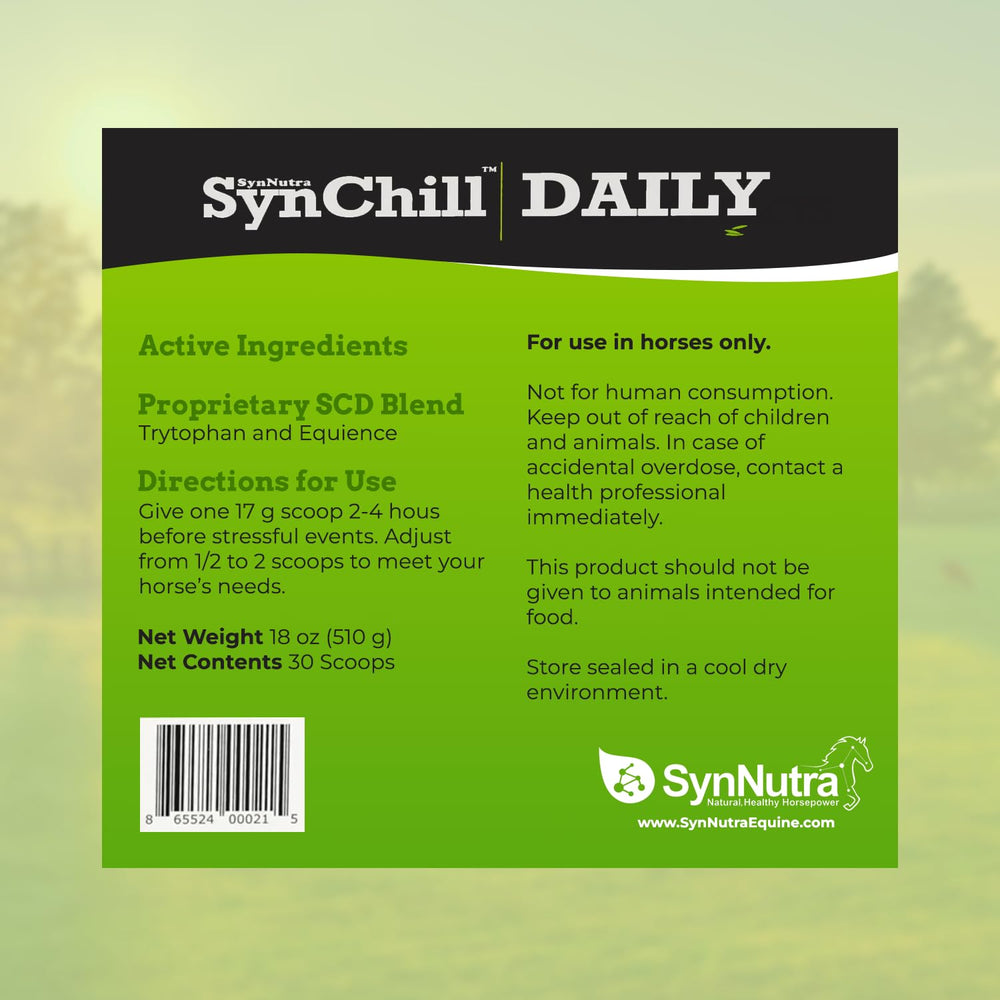 SynNutra SynChill Daily bottle back label showing NASC quality.