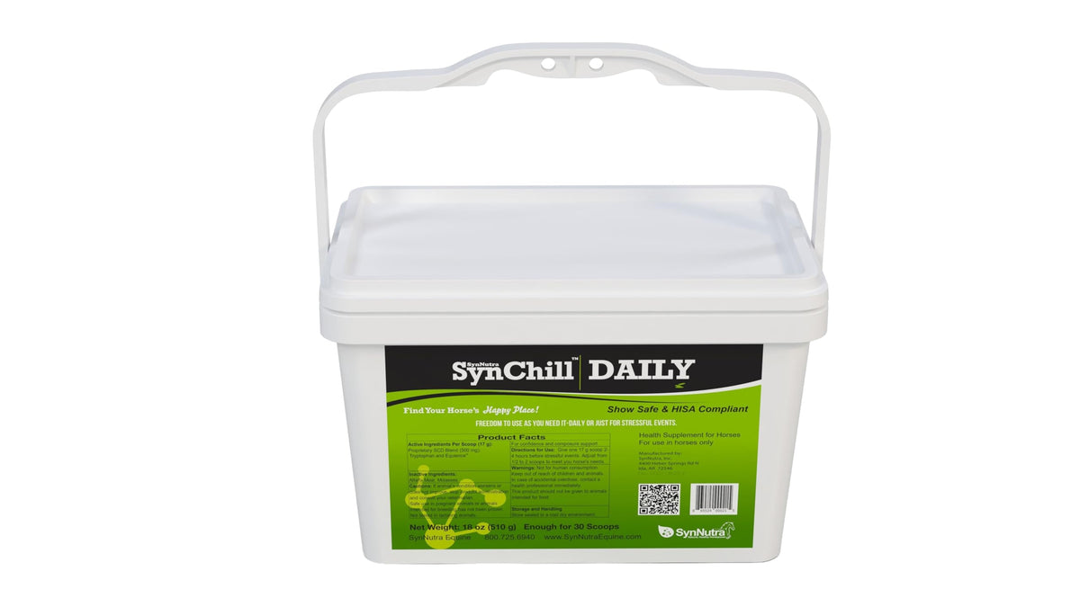SynNutra SynChill Daily bottle front for calm focus during training.