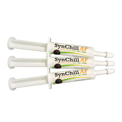 SynNutra Equine SynChill AF bottle on display for easy routine use.