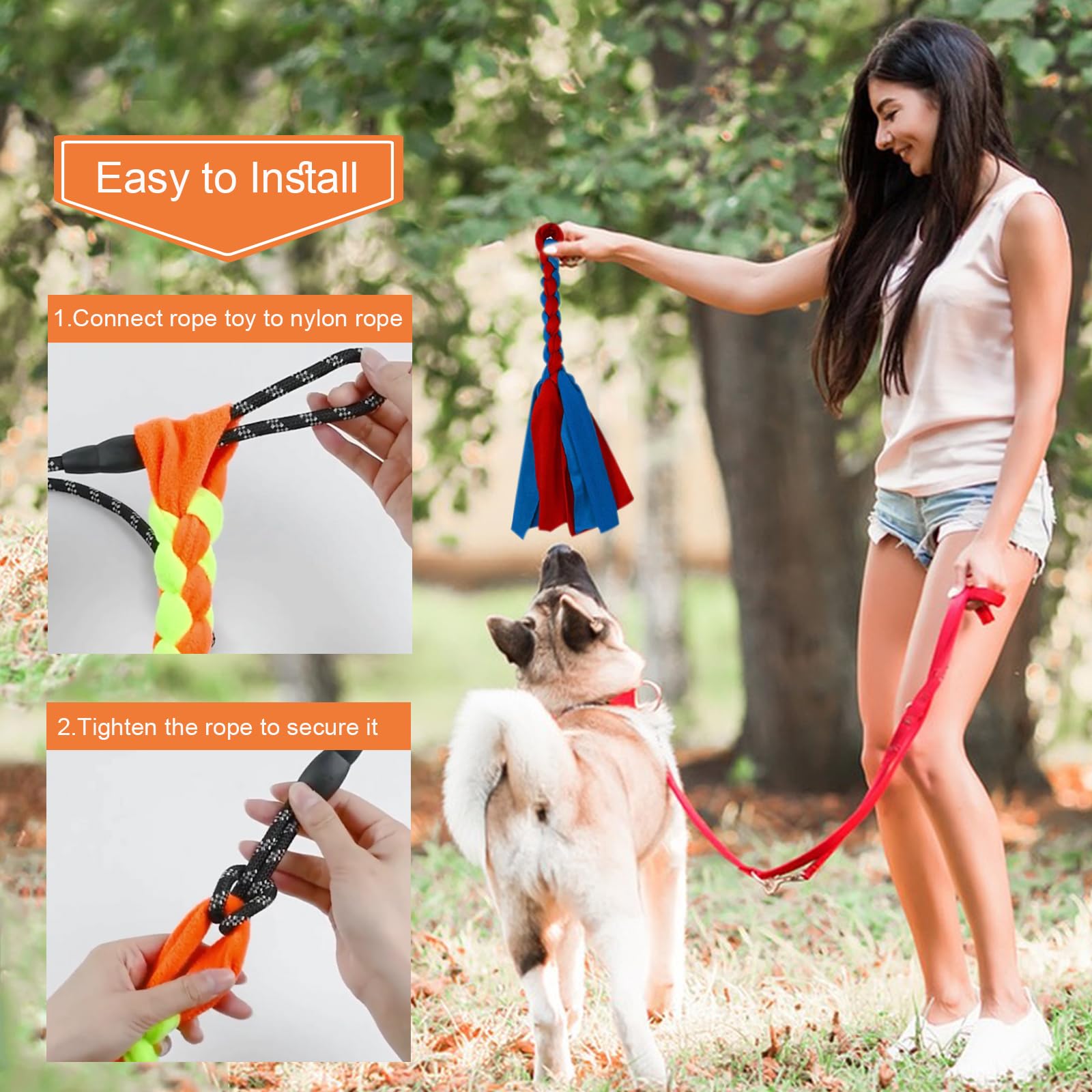SYOOY Flirt Pole in action outdoors for dog play and exercise.