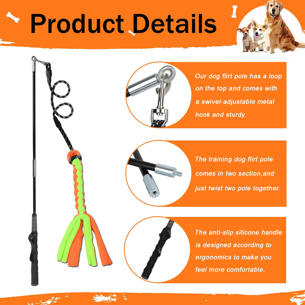 SYOOY Flirt Pole with sturdy non-slip rope enhances safe, controlled play.