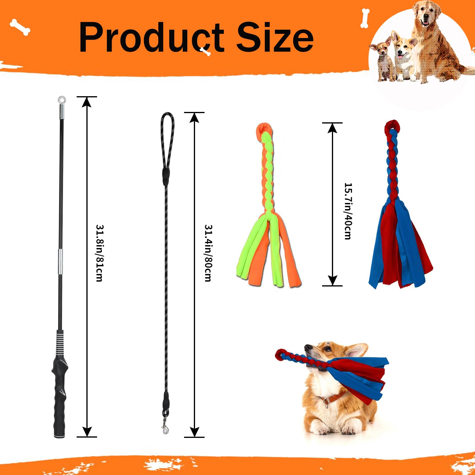 SYOOY Flirt Pole two-section design for easy transport and storage.