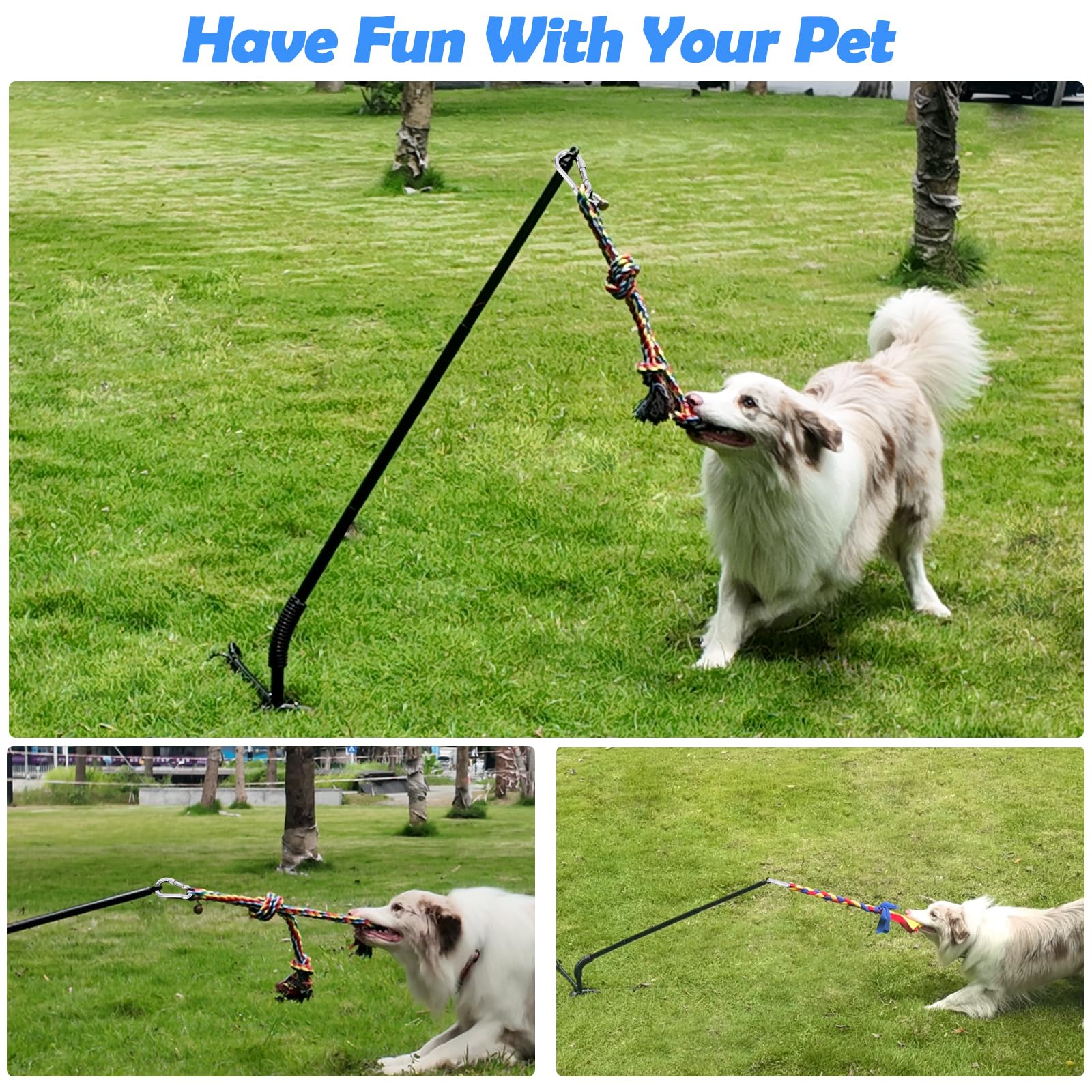 SYOOY interactive tug setup suitable for small to large dogs