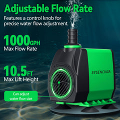 SYSENCIAGA control knob shown for easy adjustable flow in varied setups.