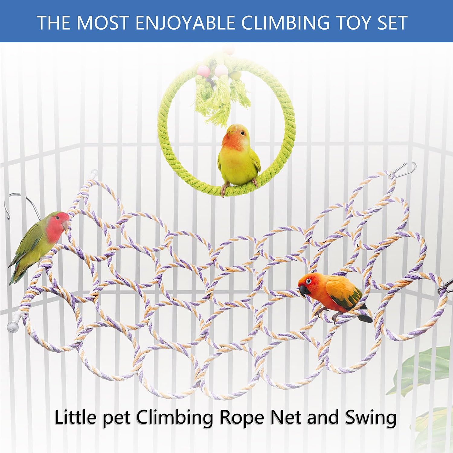 Sysmashing 26 by 16 inch rope net fits two or more pets.