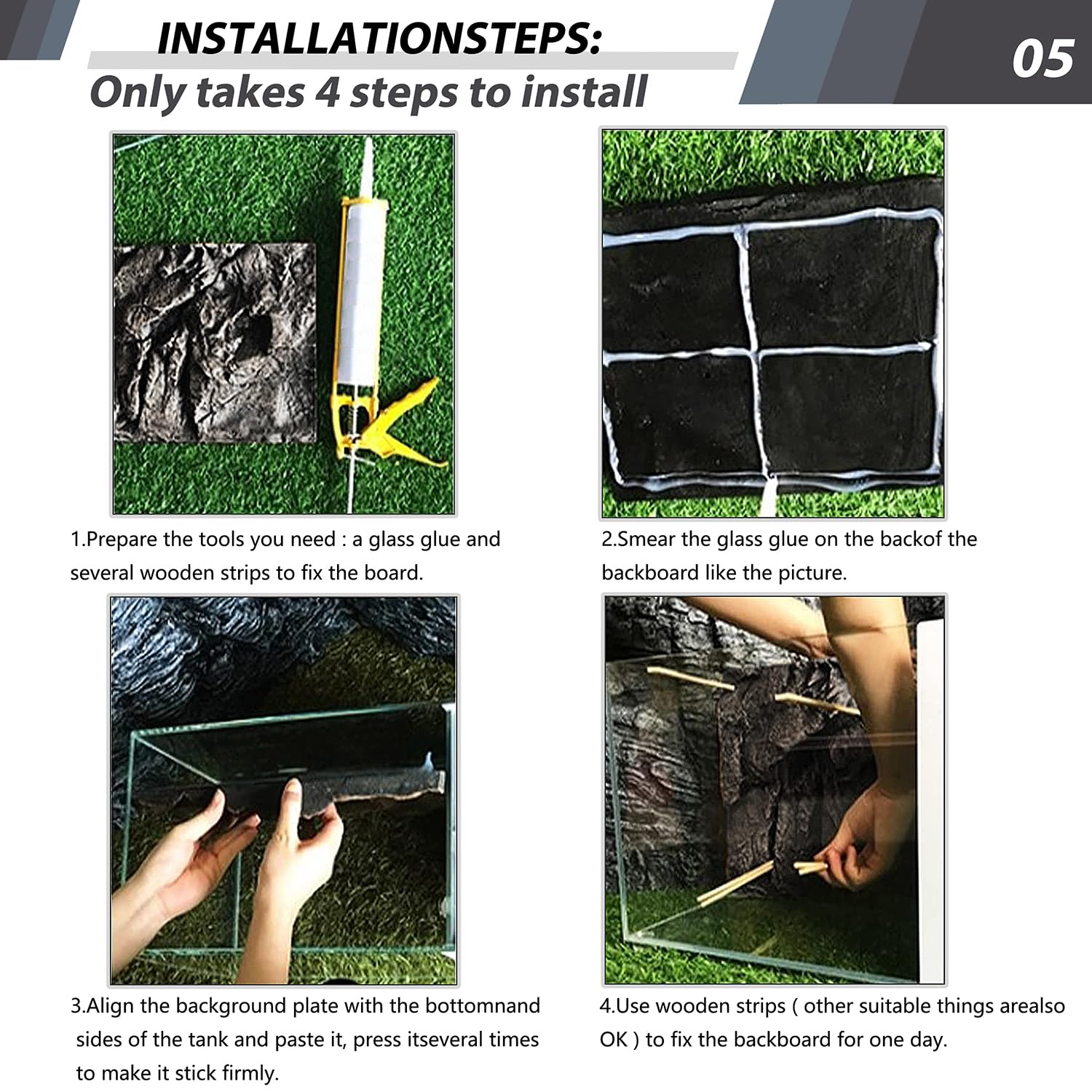 Sysmashing easy-to-install background panel simplifies tank decoration.