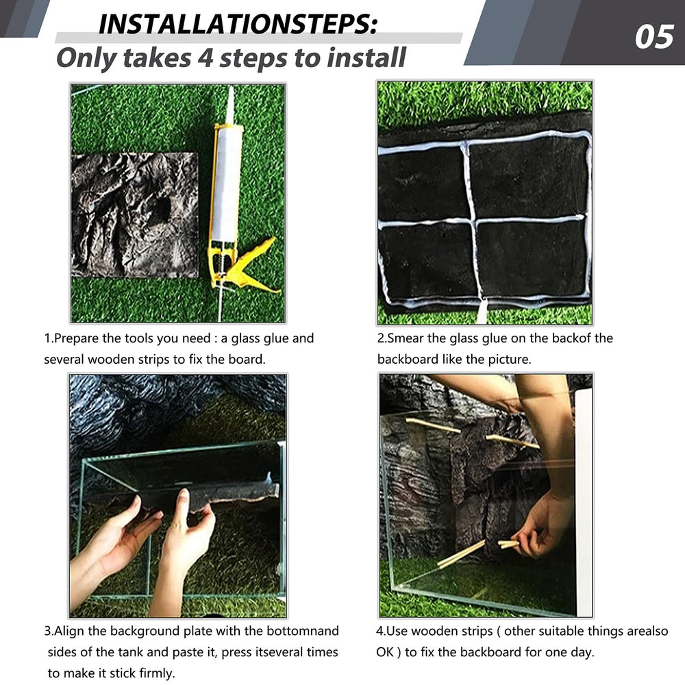 Sysmashing easy-to-install background panel simplifies tank decoration.