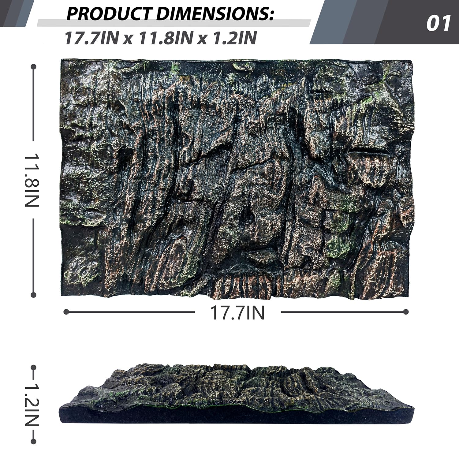 Sysmashing rock background panel cuttable for precise tank fitting and easy decor.