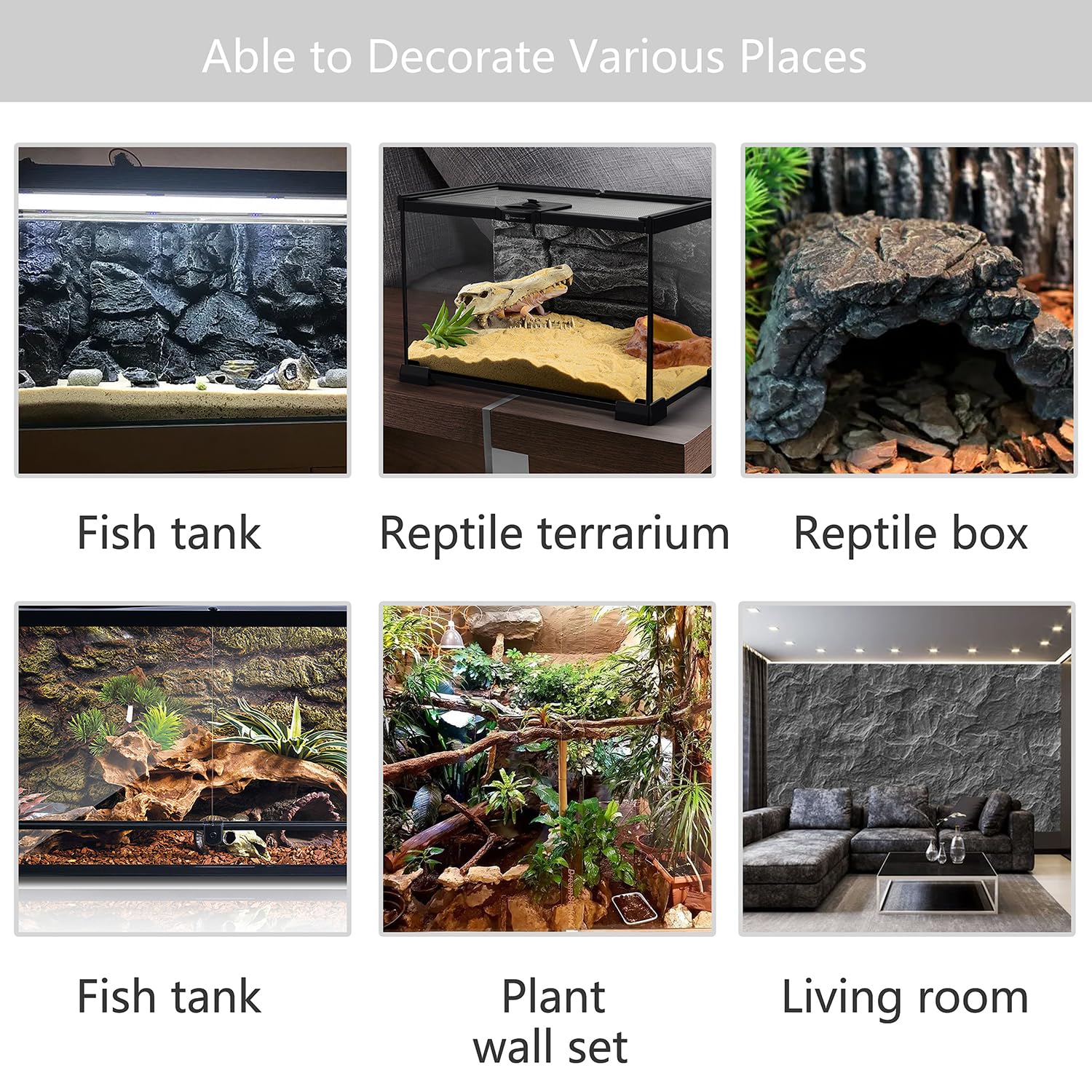 Sysmashing rock background panel durable PU foam resists fading for long-lasting terrariums.