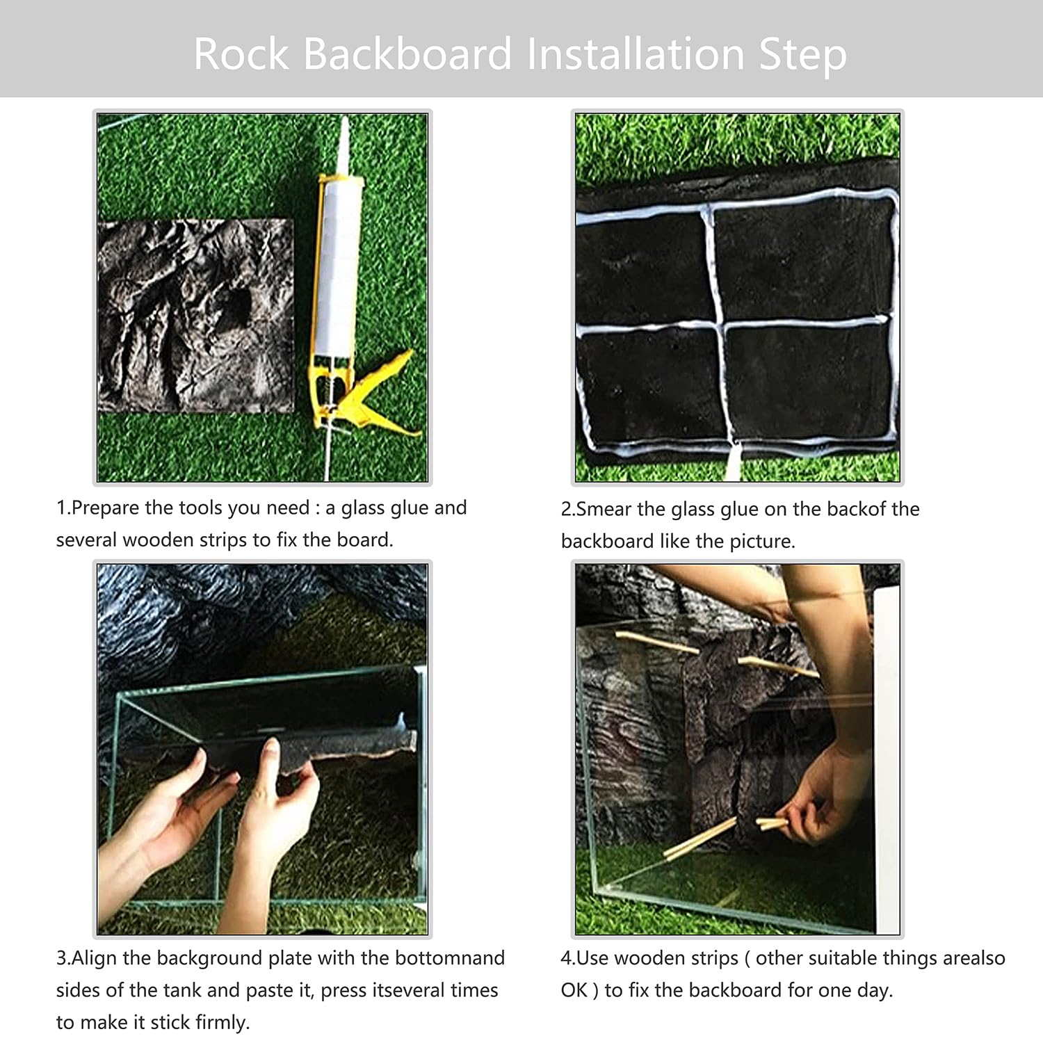 Sysmashing rock background panel for multispecies tanks supports snakes, turtles, lizards.
