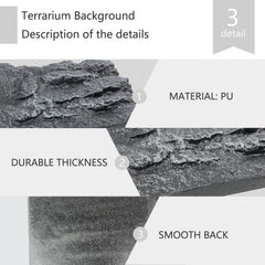 Sysmashing rock background panel scene setup adds dimensional habitat to terrariums.