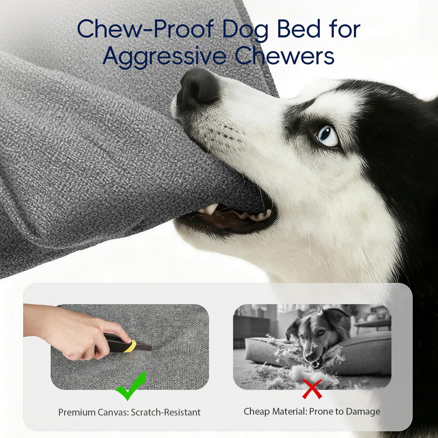 Sytopia dog sofa bed with raised edges for head and neck support.