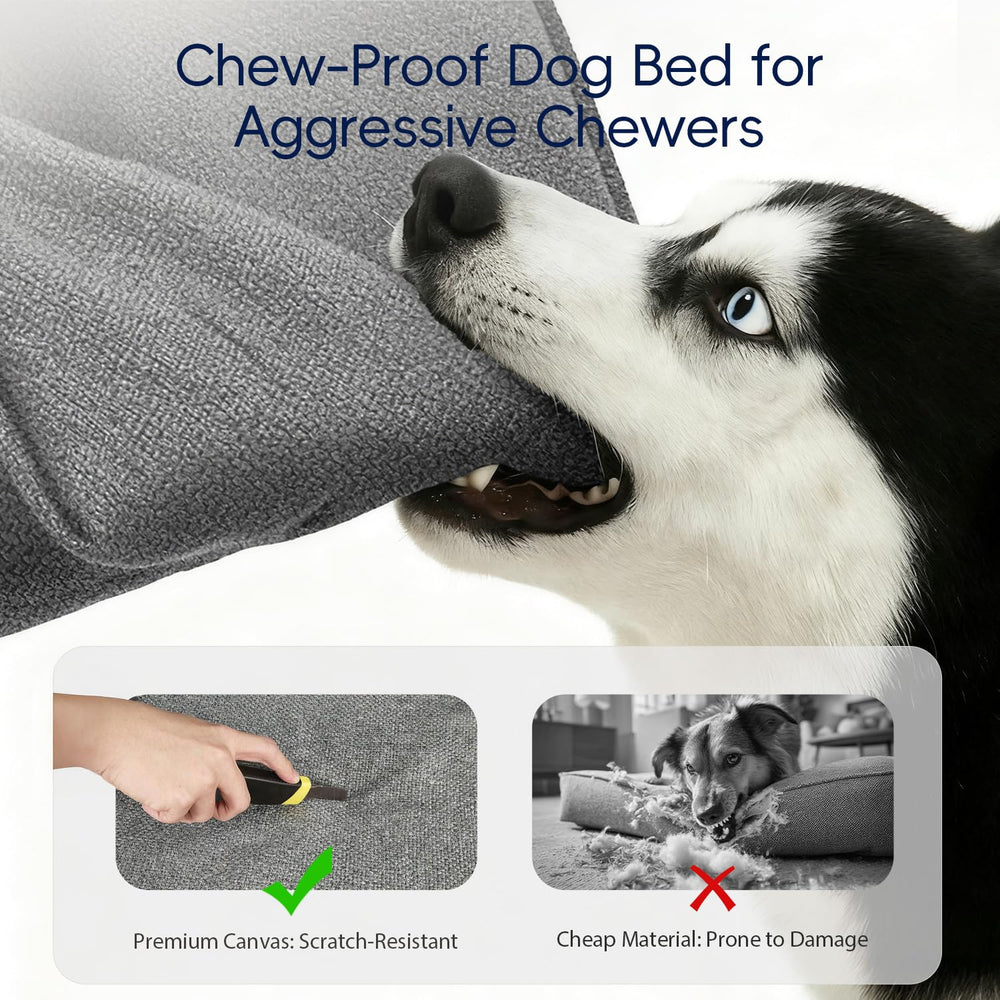 Sytopia dog sofa bed with raised edges for head and neck support.