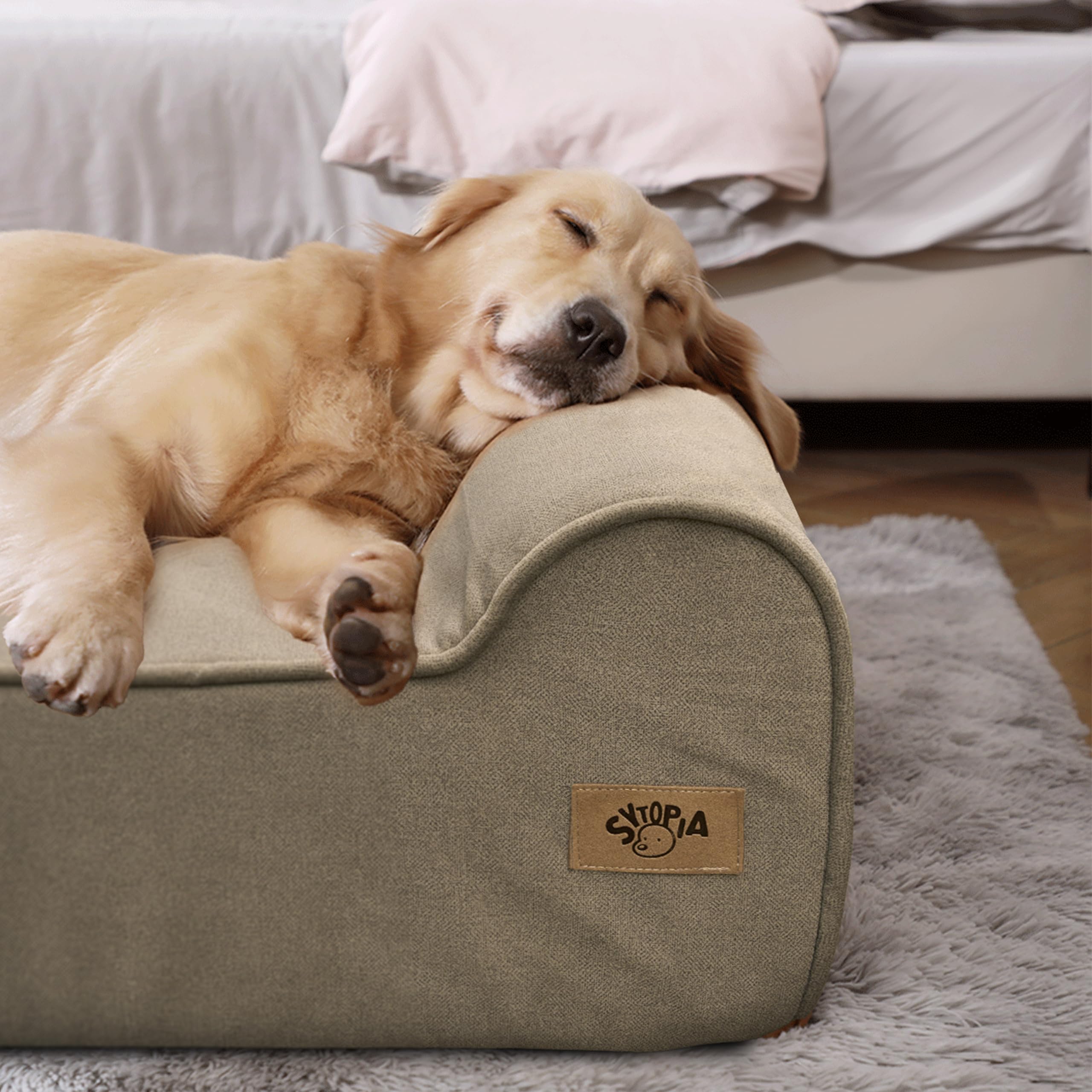 Sytopia large dog bed in use on a living room floor