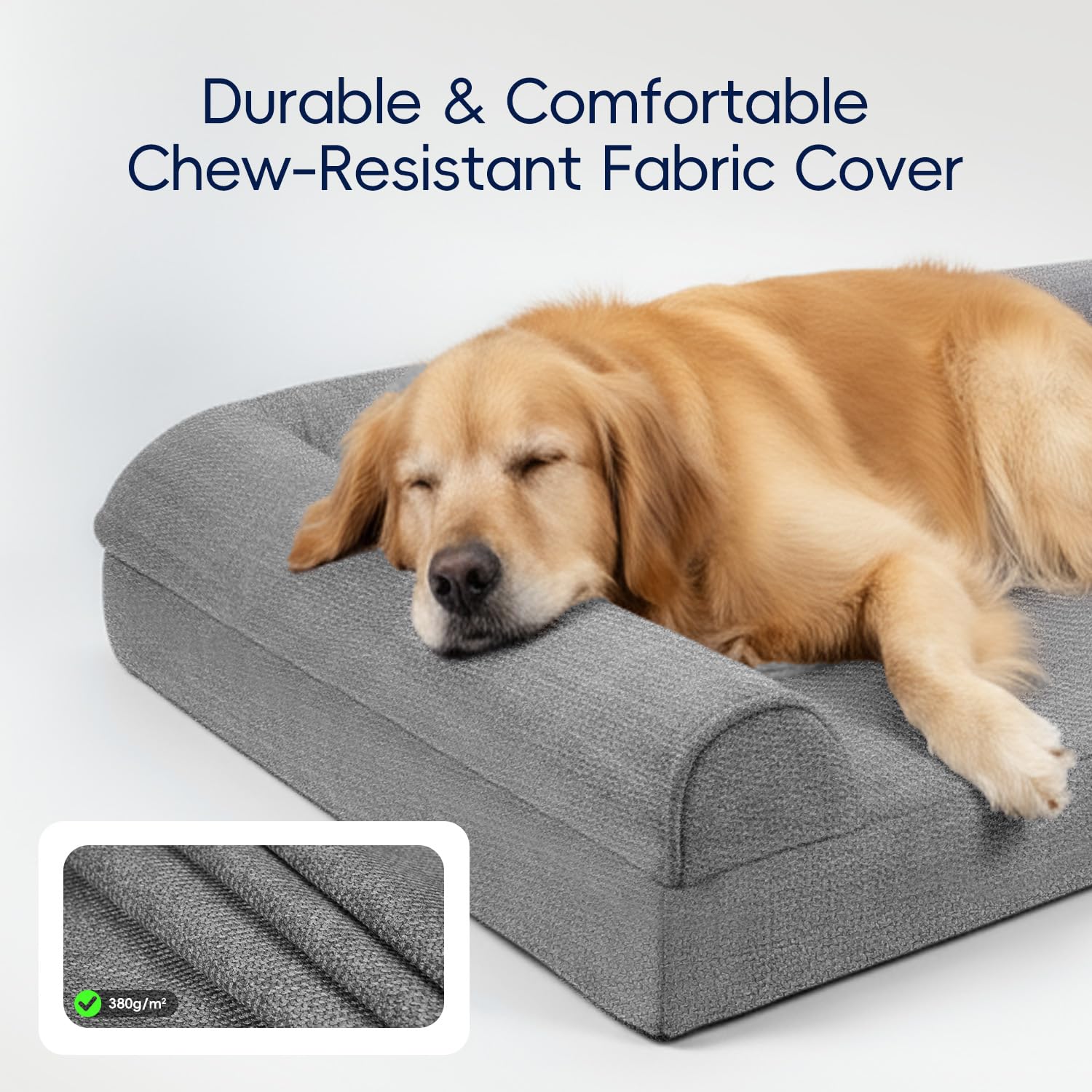 Sytopia large dog bed with removable washable cover and heavy-duty zipper.