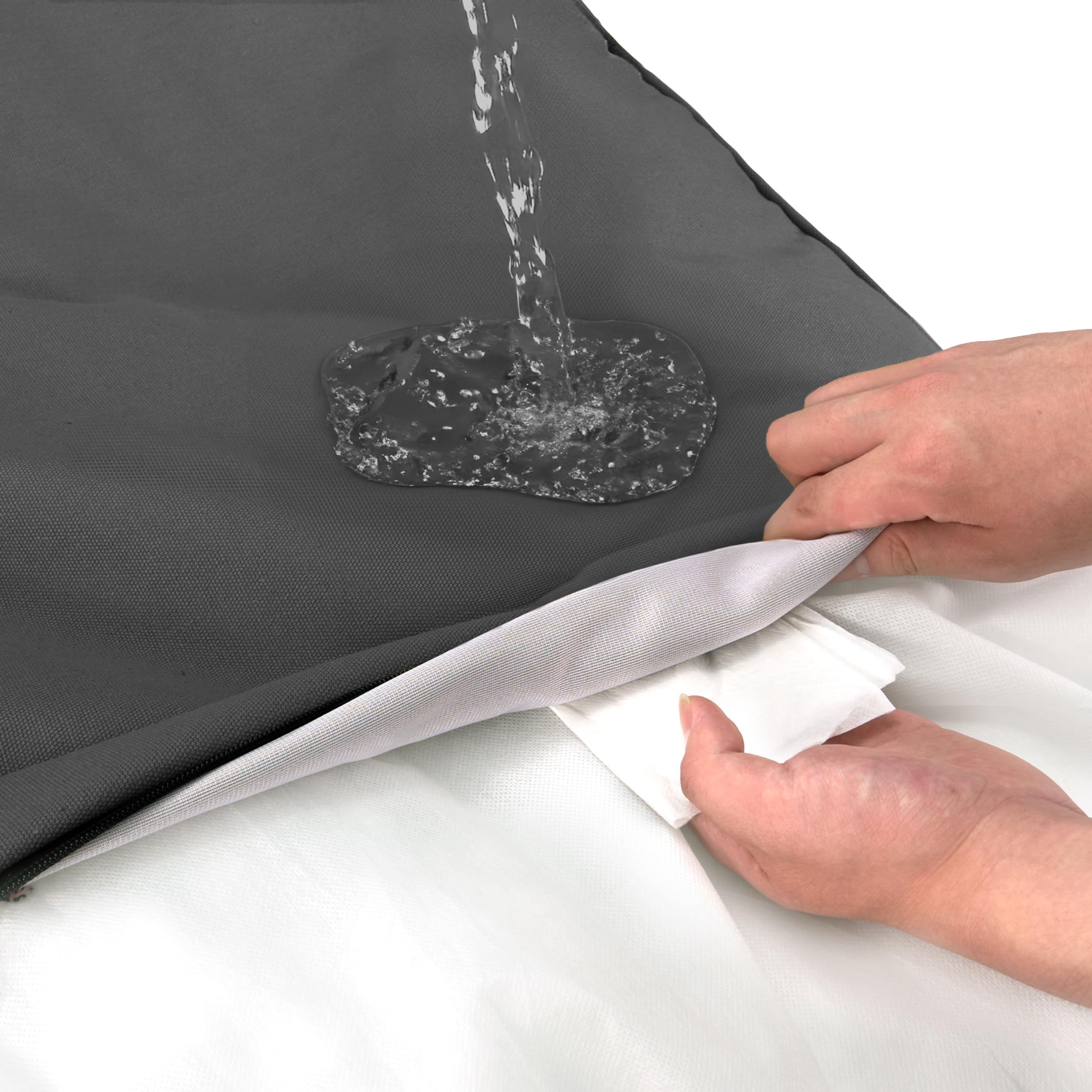Sytopia water-resistant removable cover supports quick cleaning during busy days.