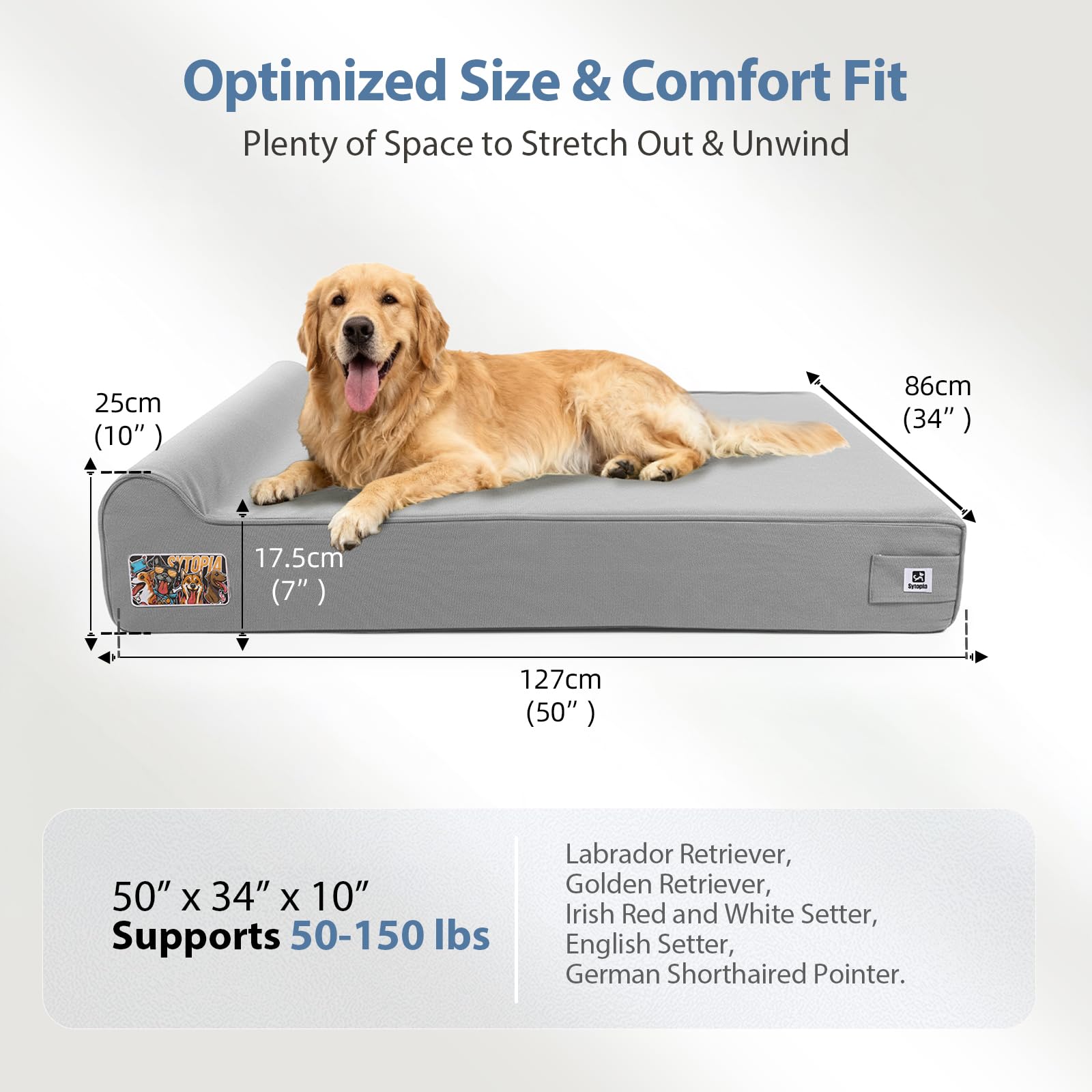 Sytopia waterproof liner protects memory foam from spills and odors.
