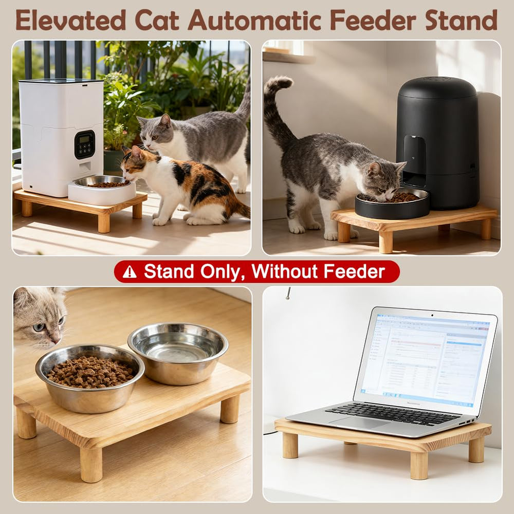 SZEE cat food stand dimensions show wide compatibility with most automatic feeders.
