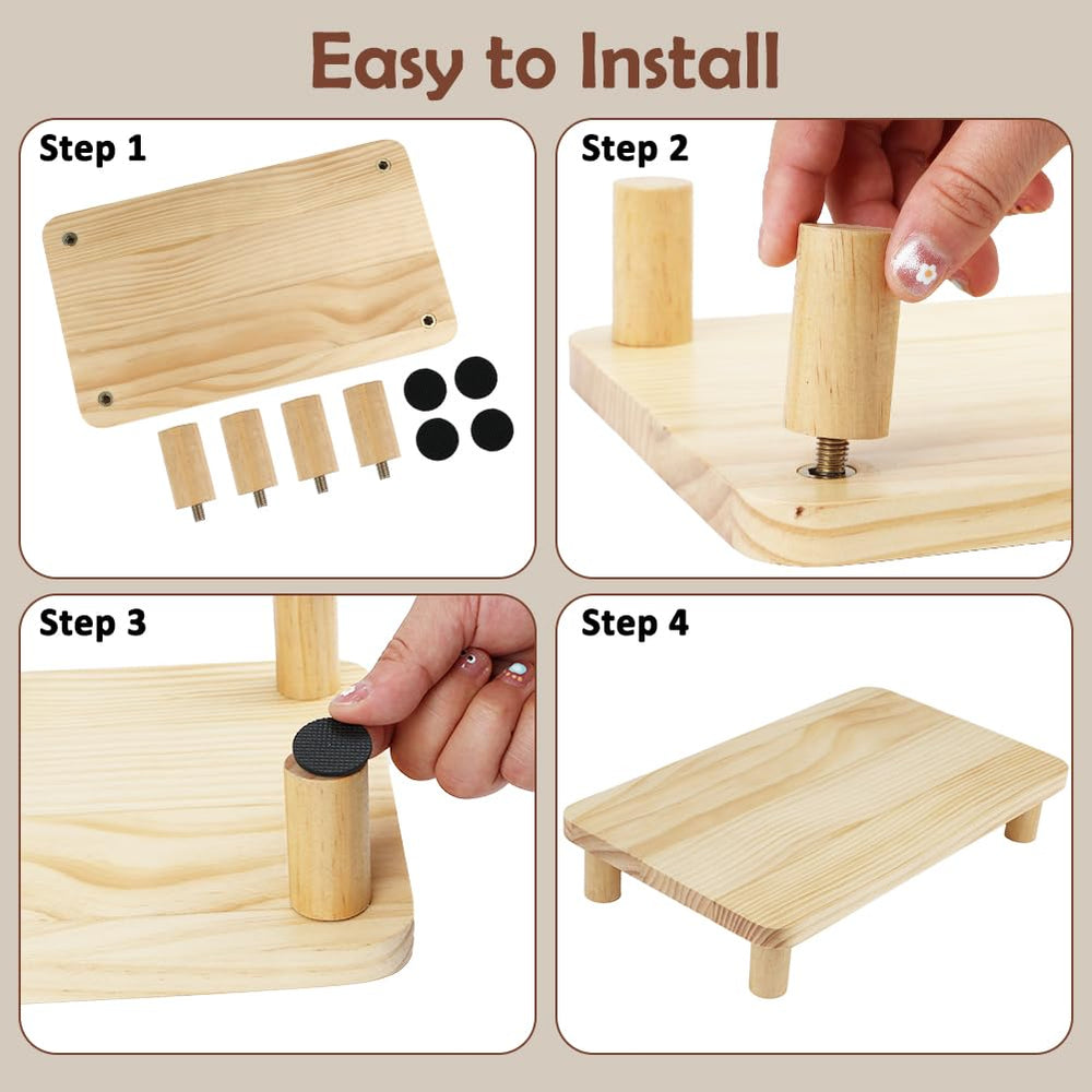 SZEE cat food stand non-slip feet provide stable placement on tile or wood.