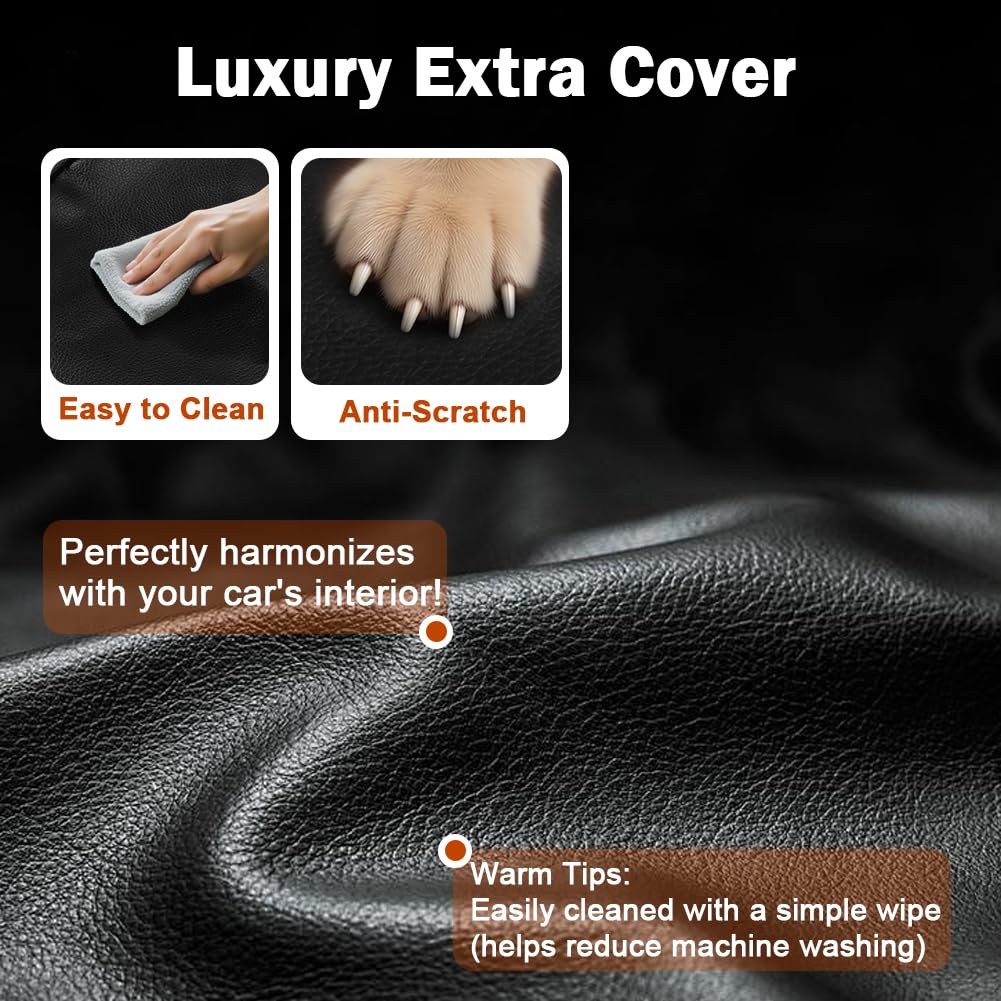 SZEE Dog Car Seat detachable leather cover adds premium look and easy cleaning