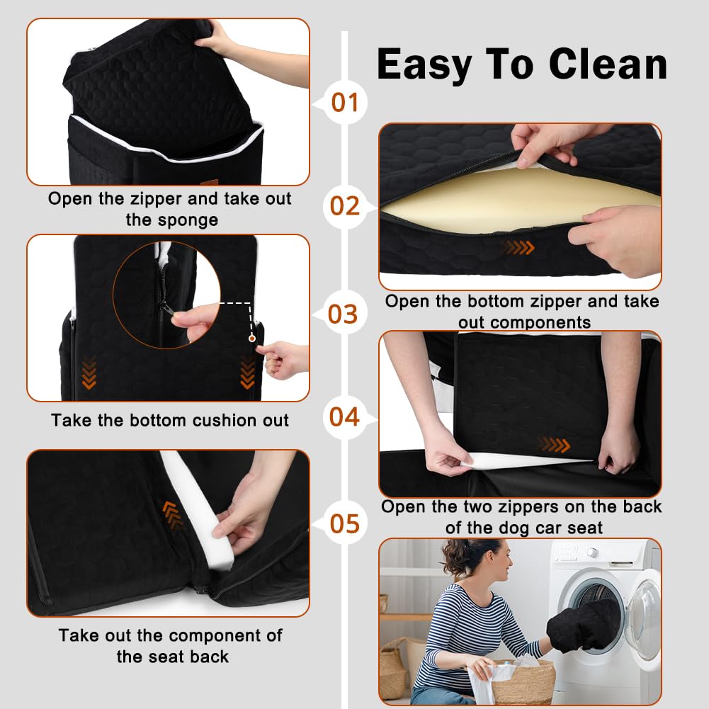 SZEE Dog Car Seat protective leather cover keeps car interior tidy