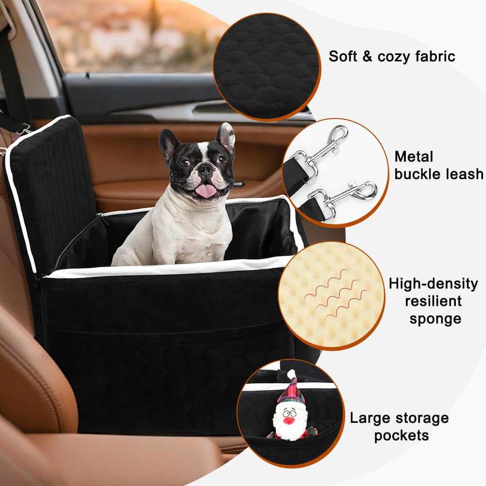 SZEE Dog Car Seat elevated position offers road view from the seat