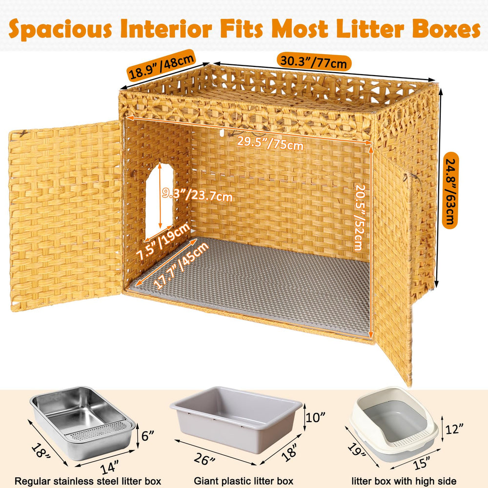 SZEE handwoven-rattan-cat-house outdoor use: durable shelter for cats.