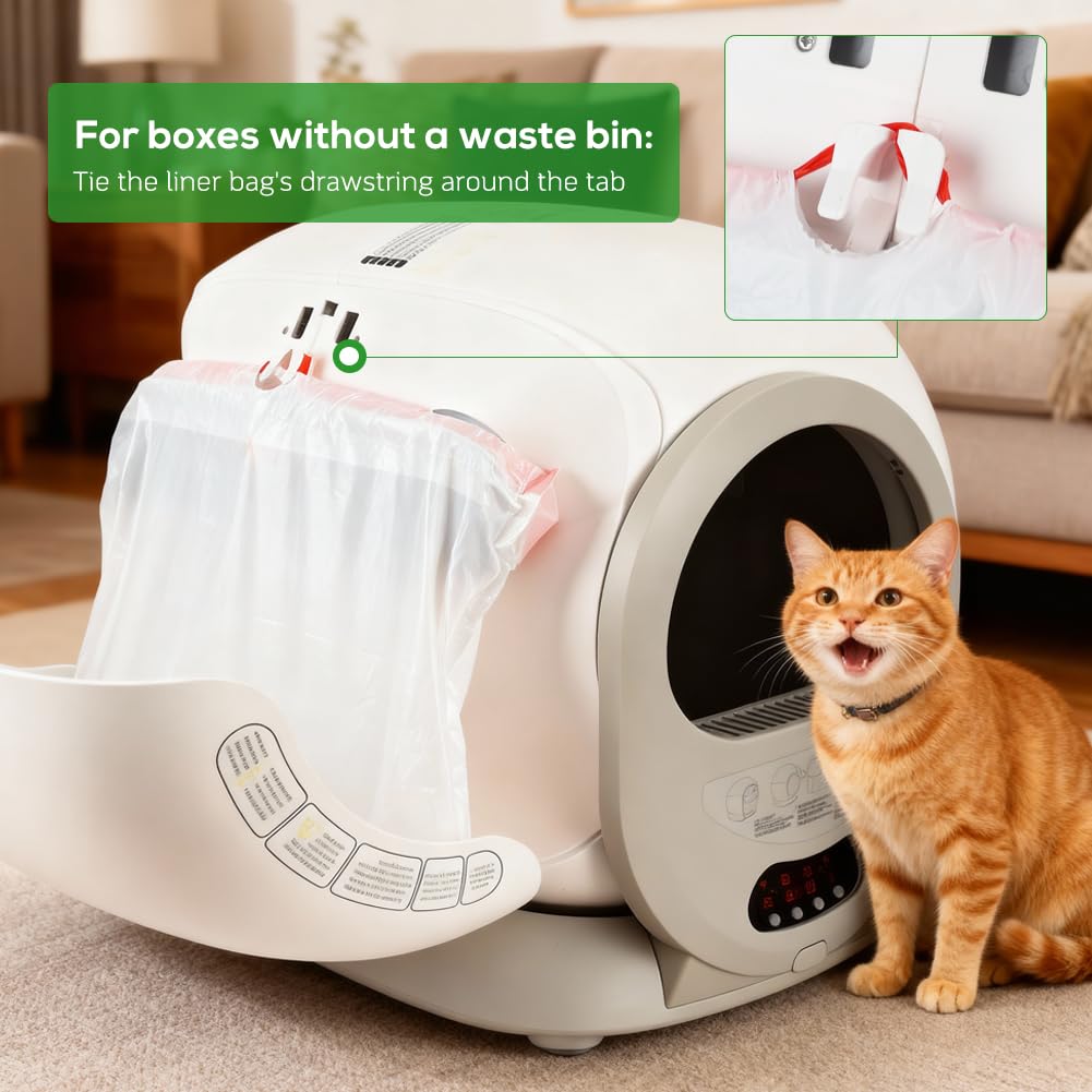 SZEE packaging shows rolls stored inside a compact box beside the litter box.