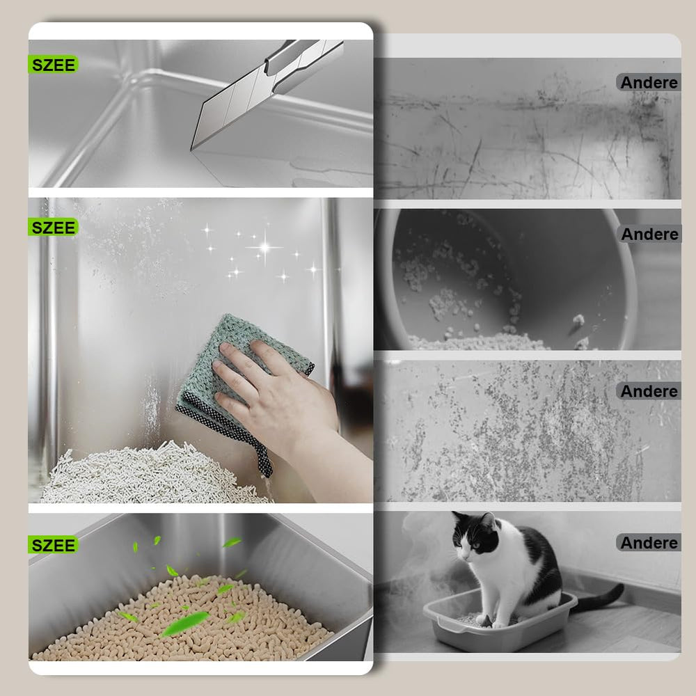SZEE litter box activated carbon filter helps absorb odors at the source.