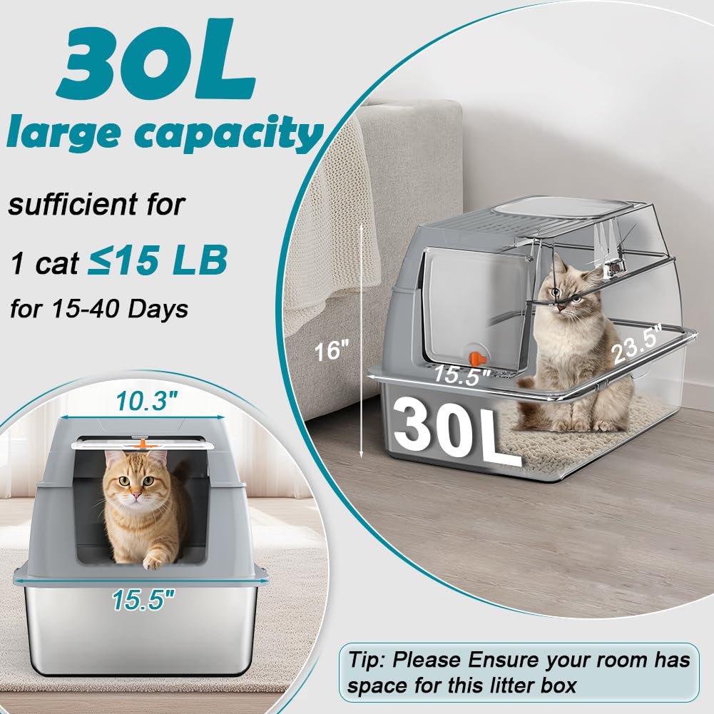 SZEE XL front view showing tall sides to reduce litter scatter.