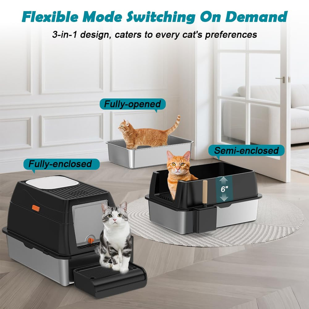 SZEE XL fully enclosed setup offers privacy for shy cats