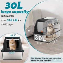 SZEE XL litter box front view shows dual-entry doors for safer access