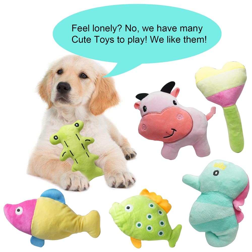 SZKOKUHO dinosaur plush squeaky toy invites imaginative exercise.